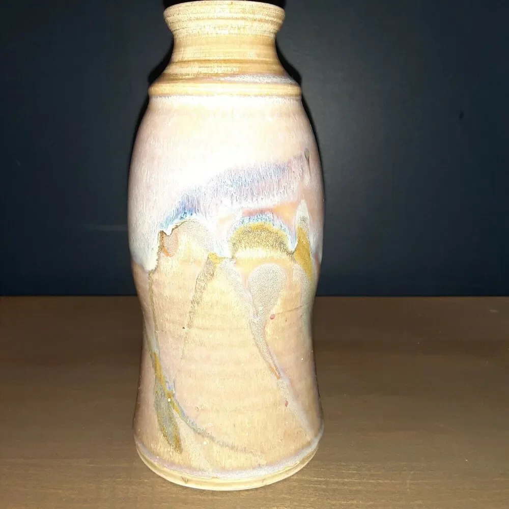 Hale? Drip Stoneware Vase, Pastels, Modern,Minimalist, Beachy-Note